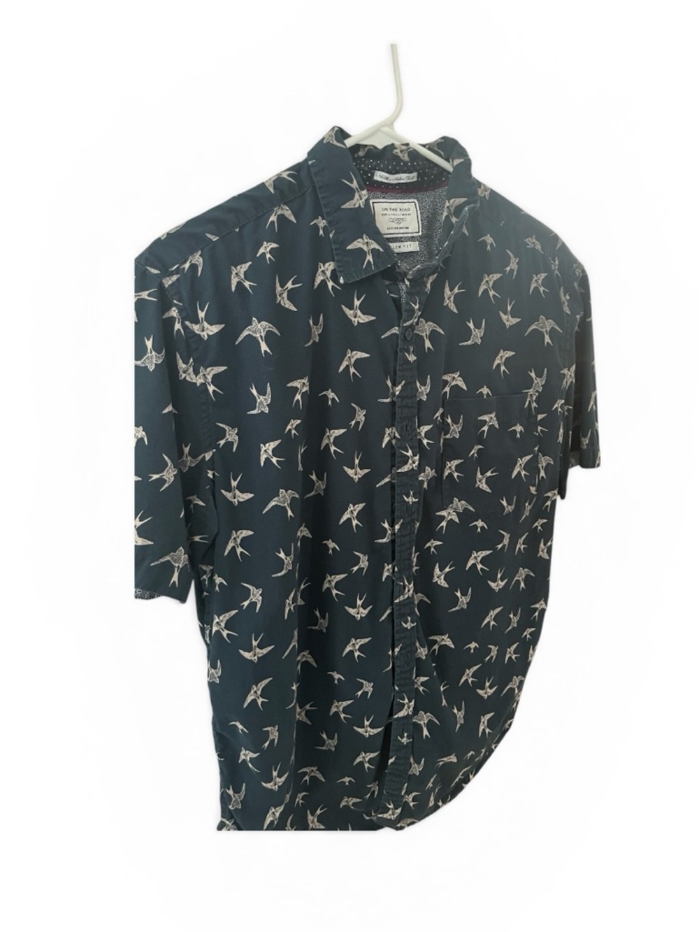 On The Road Mens Slim Fit Button Up Cotton Shirt Sleeve Dress shirt‎